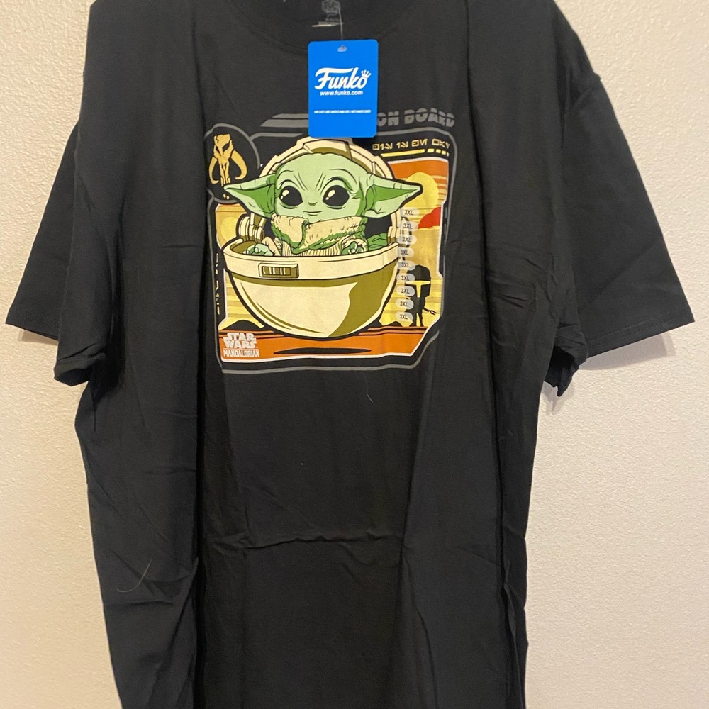 Black Funko T-Shirt with Baby Yoda Graphic